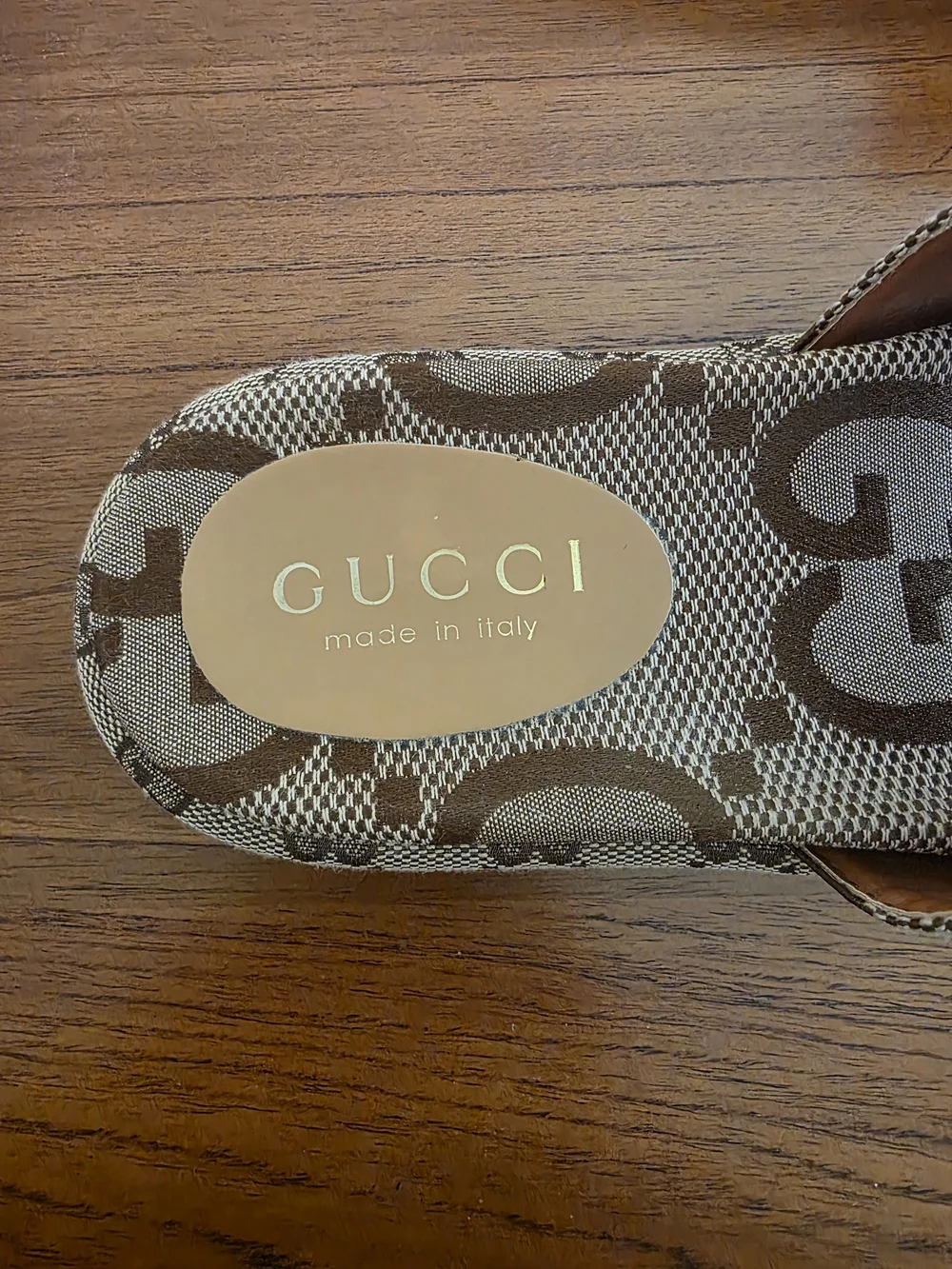Gucci Brown GG Logo Sandals - Picture 4 of 10